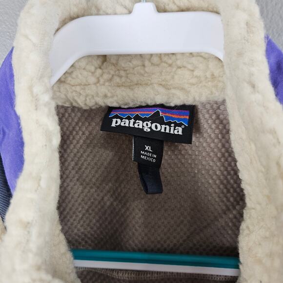 Patagonia Women's Classic Retro X Vest Deep Pile Sherpa Natural Purple Size XL - Picture 3 of 8